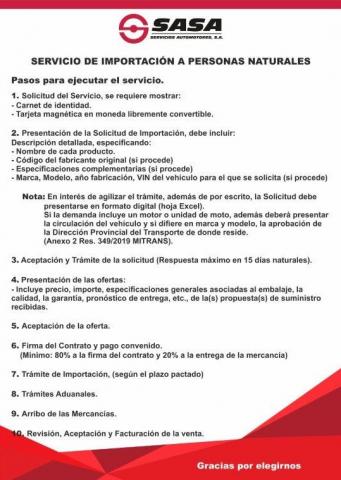 Pasos para solicitar el servicio de importación personalizada.